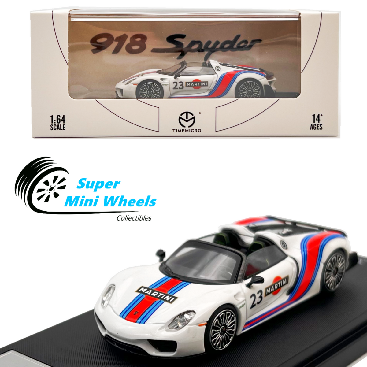Time Micro 1:64 Porsche 918 Spyder Martini - Diecast Model – Super