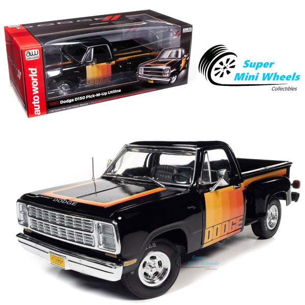 Auto World 1:18 - 1980 Dodge D150 Pick-M-Up Utiline (Black) AW291