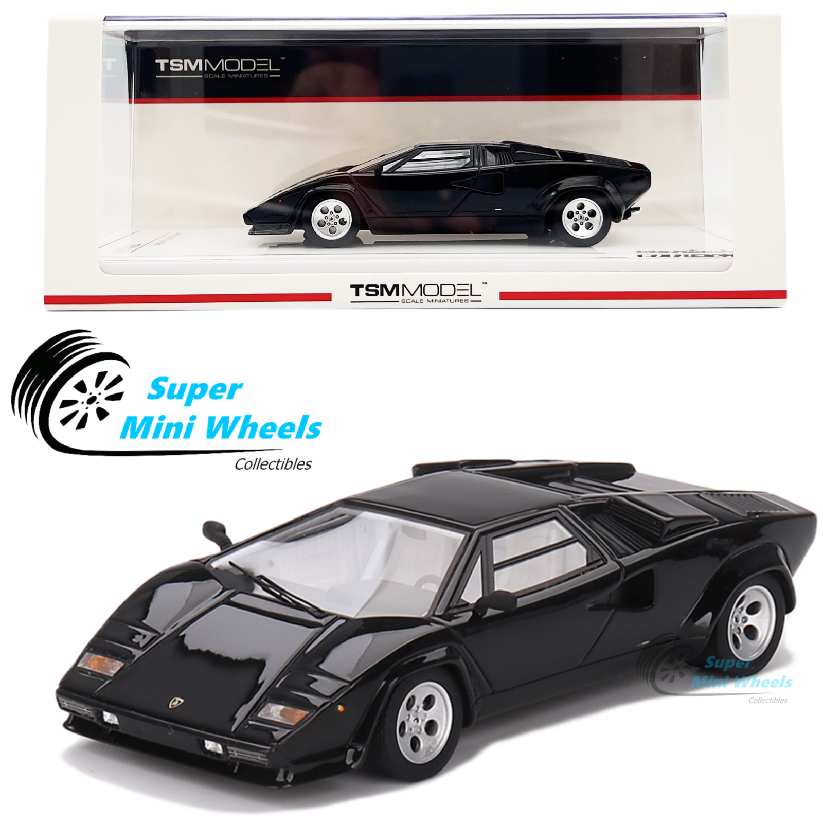 Schuco 1:18 Lamborghini Countach 5000 S QV Anno Di Costruzione 1985 Nero 450066500 Schuco 1:18 Lamborghini Countach 5000 S QV Anno Di Costruzione 1985 Nero 450066500
