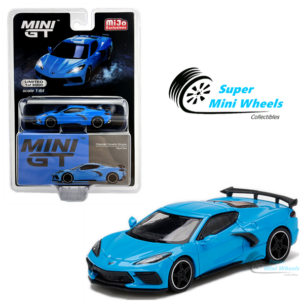 Mini GT 1:64 Chevrolet Corvette C8 Stingray (Rapid Blue) #251 - Mijo Exclusive