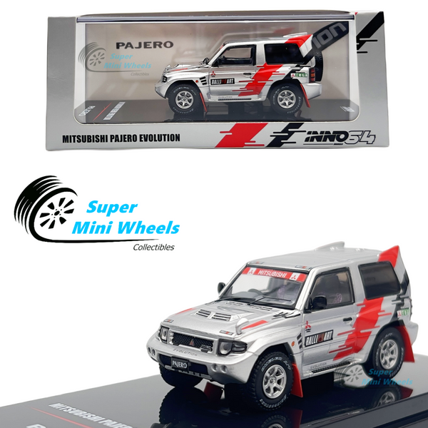 INNO64 1:64 Mitsubishi Pajero Evolution Ralliart Silver