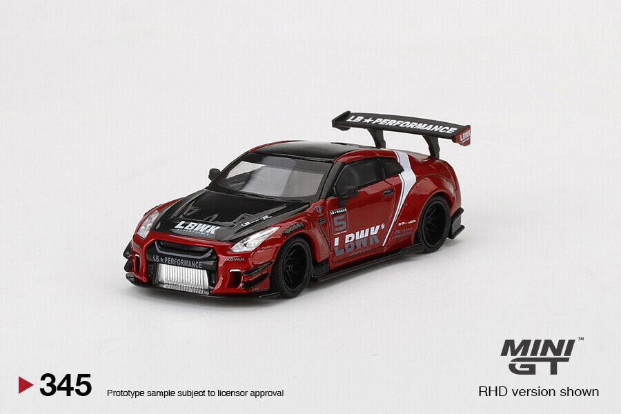 Mini GT 1:64 LB WORKS Nissan GT-R R35 Type 2 Rear Wing Ver 3 Red LBWK ...