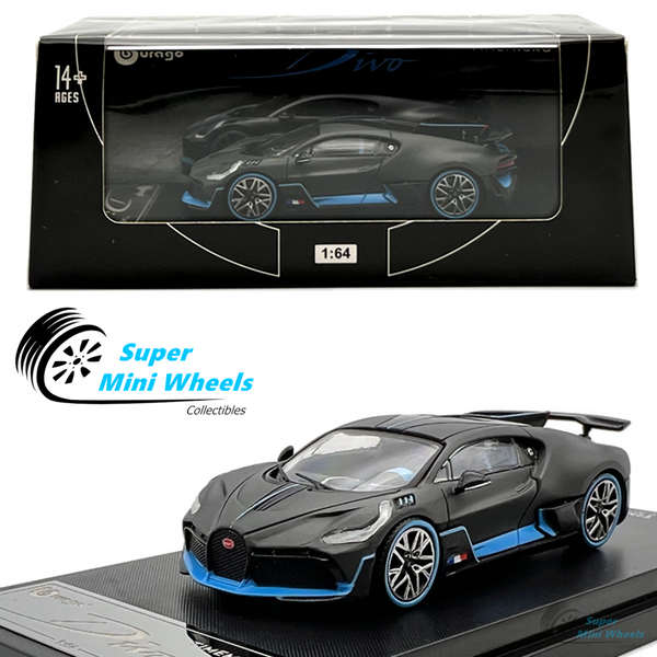 Bburago x TimeMicro 1:64 Bugatti Divo (Dark Grey) Diecast Model Car