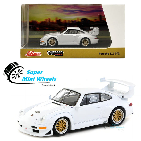 Schuco x Tarmac Works 1/64 Porsche 911 GT2 White