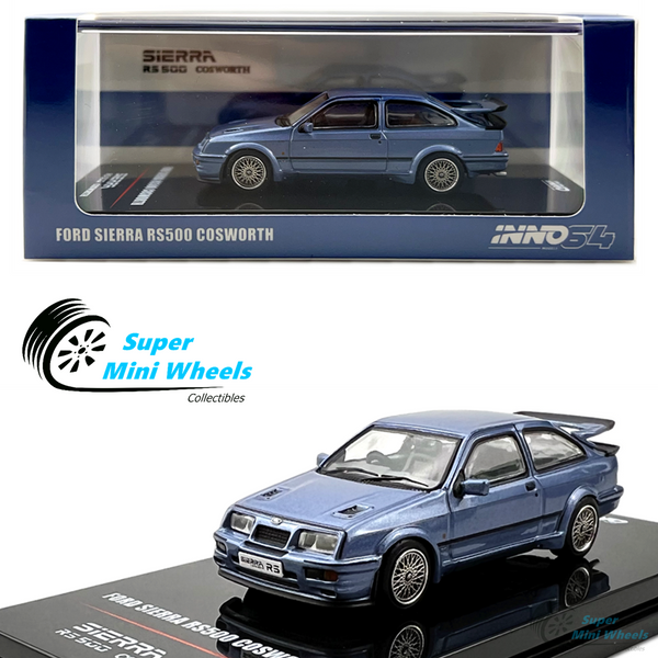 INNO64 1:64 Ford Sierra RS500 Cosworth (Blue) with Extra Wheels