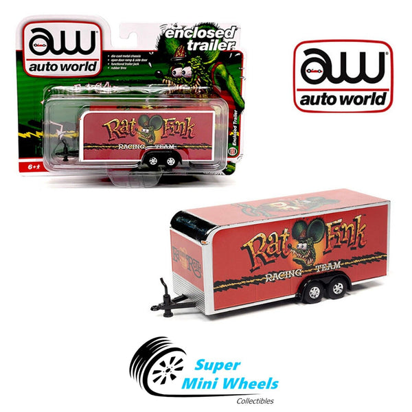 Auto World 1:64 Enclosed Trailer – Rat Fink Red Hobby Exclusive – AWSP093