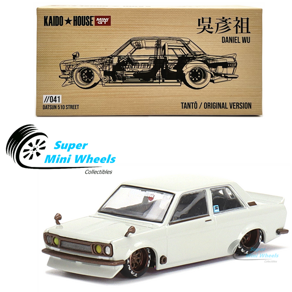 Mini GT x Kaido House 1:64 Datsun 510 Street Tanto V1 by Daniel Wu (White) #041