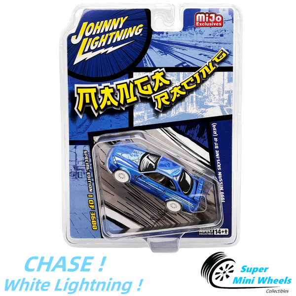 CHASE ! Johnny Lightning 1:64 - 1999 Nissan GT-R R34 Manga Racing Blue Mijo