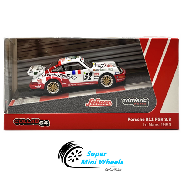 Tarmac Works x Schuco 1:64 Porsche 911 RSR 3.8 Le Man 1994 #52