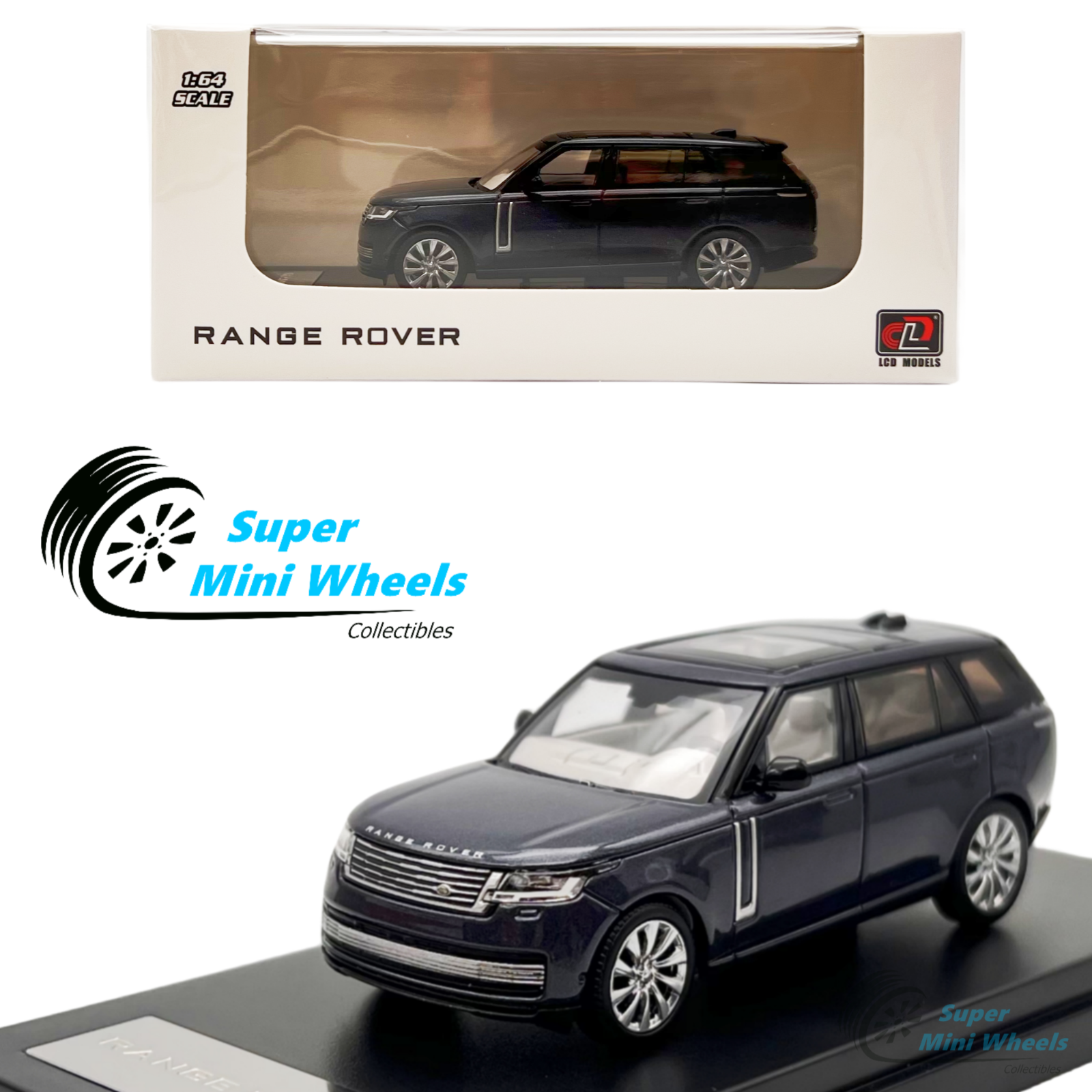 Land Rover Diecast Models LCD Models 1:64 2022 Land Rover Range Rover (Blue) Diecast Model ...