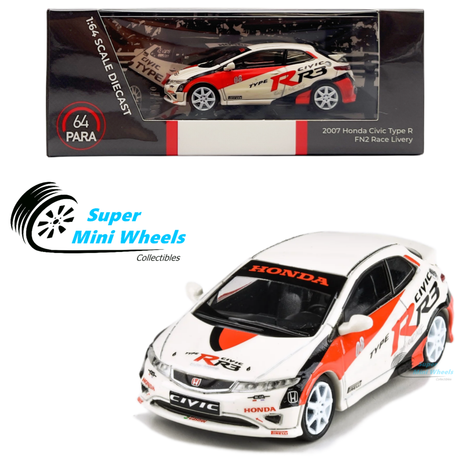 PARA64 1:64 Honda 2007 Civic Type R FN2 Euro - JAS Livery – Super Mini ...