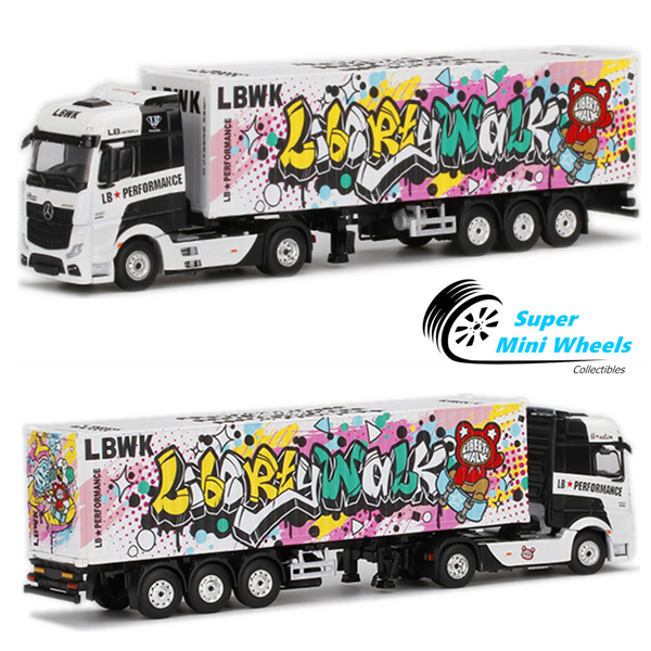 Mini GT 1:64 Mercedes-Benz Actros w/ 40 Ft Container LBWK Kuma Graffiti #333