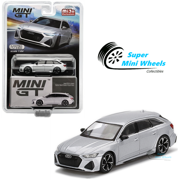 Mini GT 1:64 Audi RS 6 Avant Carbon Black Edition Florett Silver #372