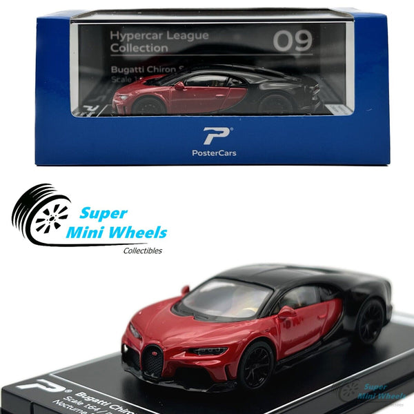 PosterCars 1:64 Bugatti Chiron Supersport (Red) Hypercar League Collection #09