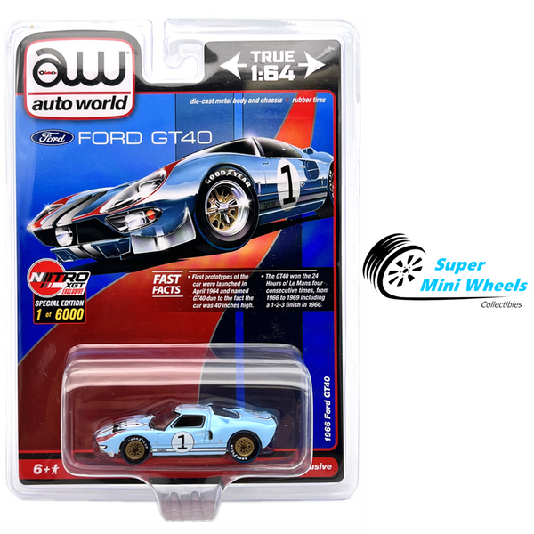 Auto World 1:64 - 1966 Ford GT40 #1 (Gulf Blue) NITRO GTX Exclusives