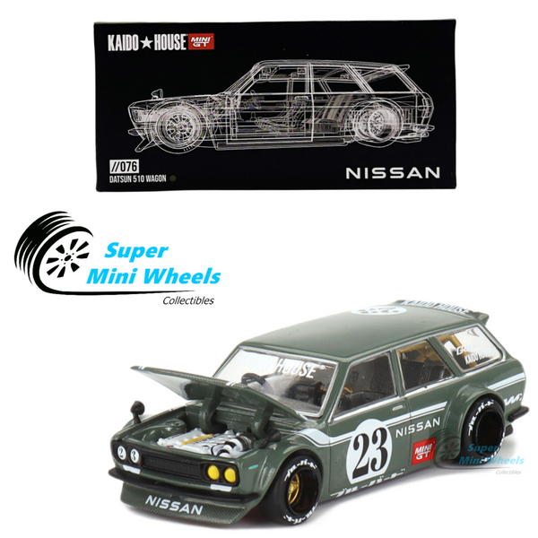 Mini GT x Kaido House 1:64 Datsun KAIDO 510 Wagon CARBON FIBER V3 - KHMG076