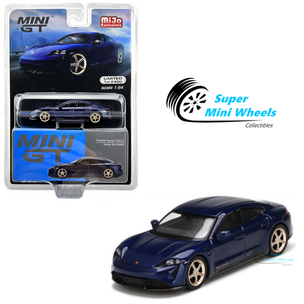 Mini GT 1:64 Porsche Taycan Turbo S Gentian Blue Metallic #339