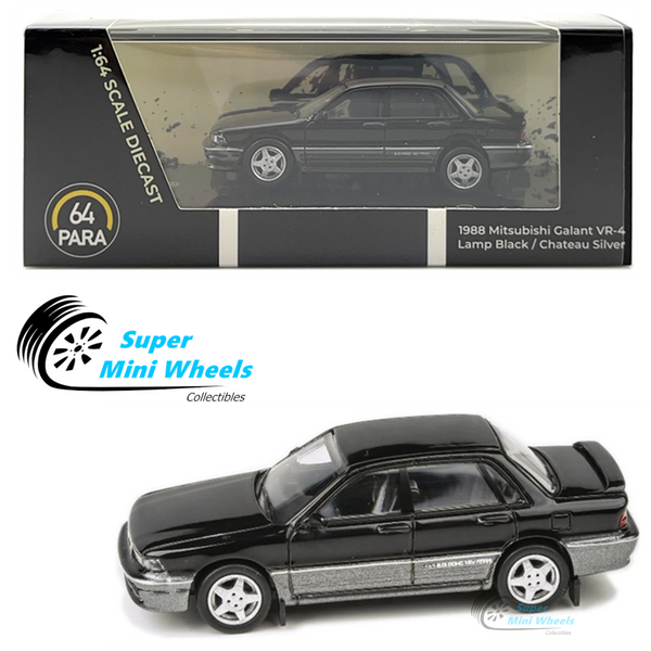 PARA64 - 1988 Mitsubishi Galant VR-4 (Black/Silver) LHD - Diecast Model - 1:64