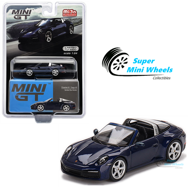 Mini GT 1:64 Porsche 911 Targa 4S Gentian Blue Metallic #412