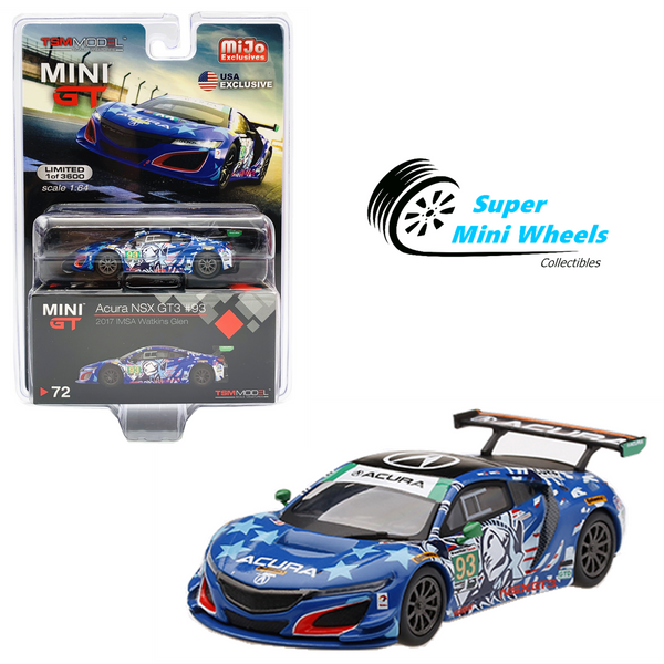 Mini GT 1:64 Acura NSX GT3 "Statue of Libert" 2017 IMSA Watkins Glen (Blue) #72