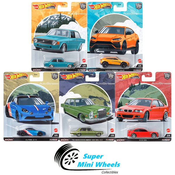 Hot Wheels Premium 2022 Car Culture Q Case Auto Strasse Set of 5 Cars