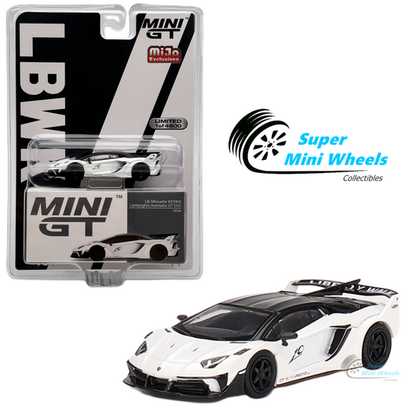 Mini GT 1:64 LB-Silhouette WORKS Lamborghini Aventador GT EVO White #467