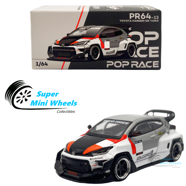 Pop Race 1:64 Toyota Pandem GR Yaris (White) PR64-13