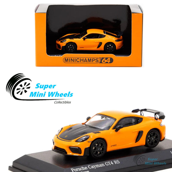 Minichamps x Tarmac Works 1:64 Porsche Cayman GT4 RS Pastel Orange