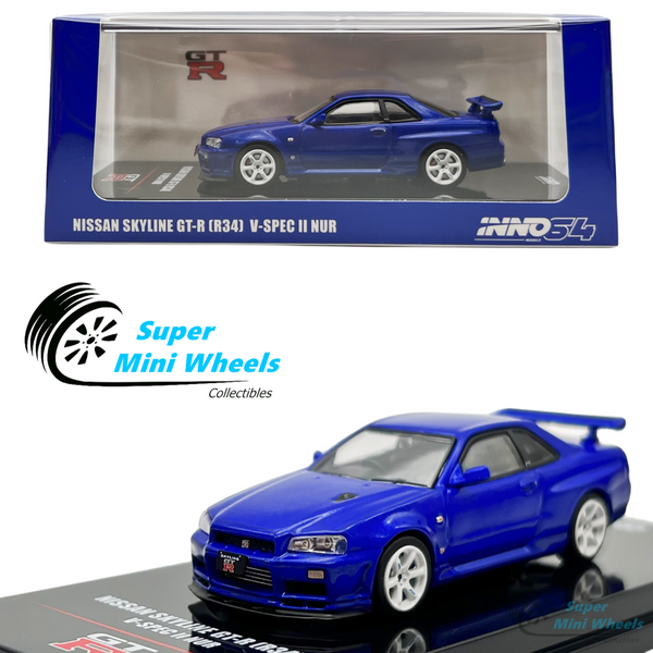 INNO64 1:64 Nissan Skyline GT-R R34 V-Spec II NUR (Blue)