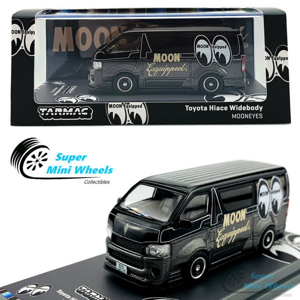 Tarmac Works 1:64 Toyota Hiace Widebody Mooneyes (Black) - 2021 HOBBY64