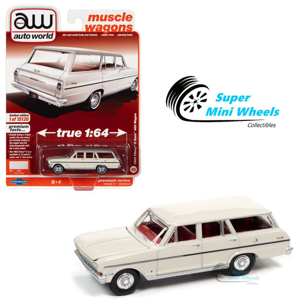 Auto World 1:64 - 1963 Chevrolet II Nova Station Wagon (White)