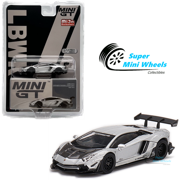 Mini GT 1:64 LB WORKS Lamborghini Aventador Limited Edition Matt Silver #449