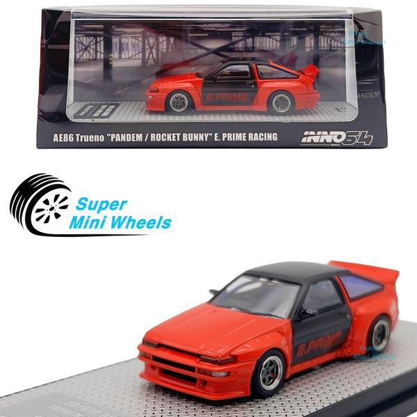 INNO64 1:64 Toyota AE86 Trueno Pandem Rocket Bunny E.prime Racing (Orange)