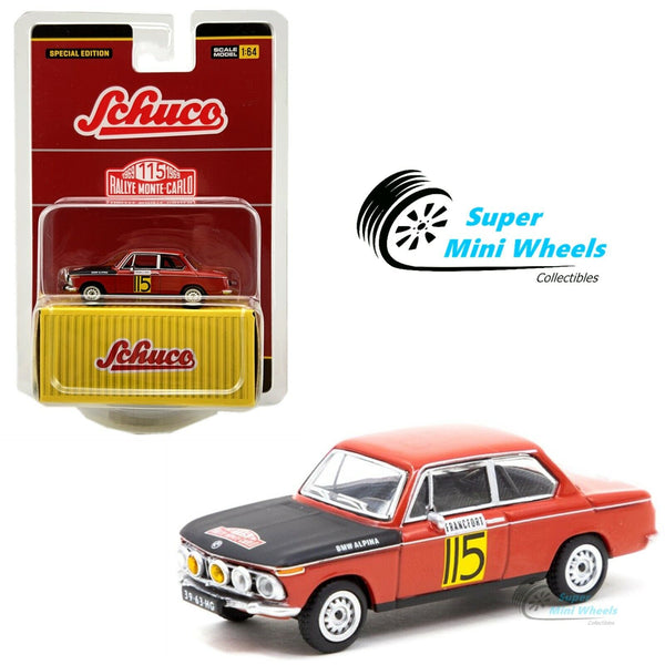 Schuco x Tarmac Works 1:64 BMW 2002 #115 Rally Monte Carlo 1969