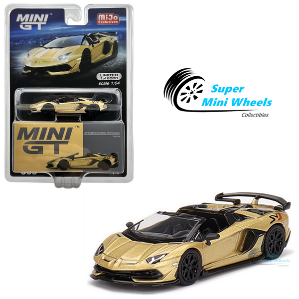 Mini GT 1:64 Lamborghini Aventador SVJ Roadster Oro Elios (Gold) #363