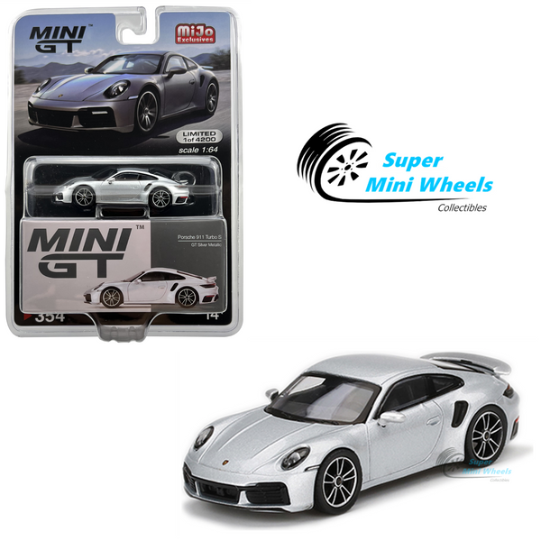 Mini GT 1:64 Porsche 911 Turbo S GT Silver Metallic #354