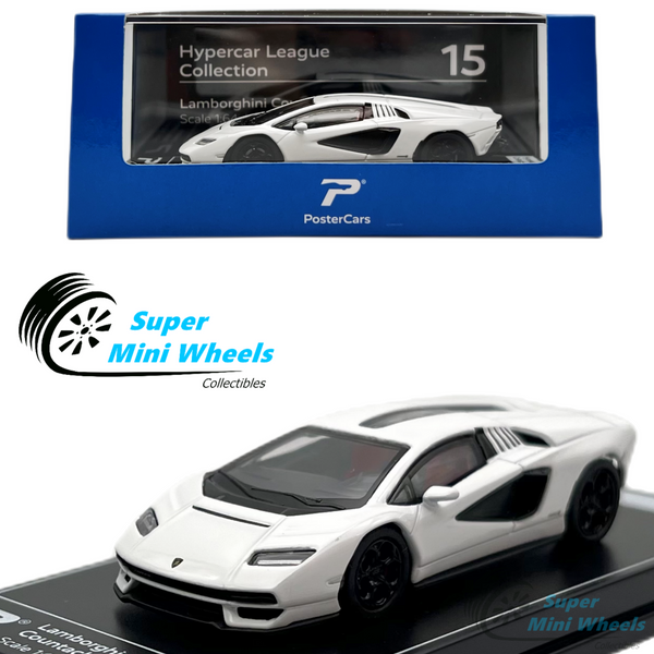 PosterCars 1:64 Lamborghini Countach LPI 800-4 White Hypercar League Collection