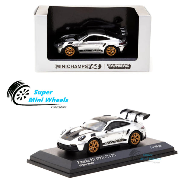 Minichamps x Tarmac Works 1:64 Porsche 911 (992) GT3 RS GT Silver Metallic