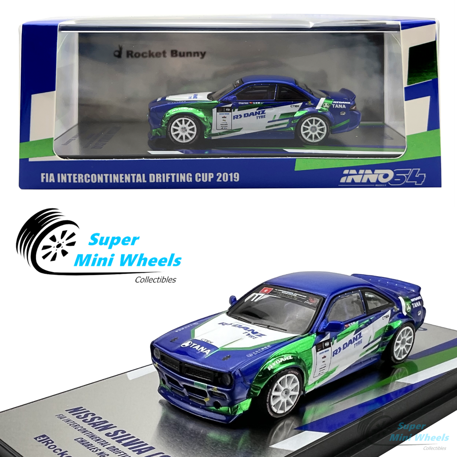 INNO64 1:64 Rocket Bunny Nissan Silvia S14 #17 (Blue/Green) – Super ...