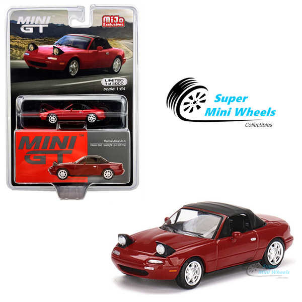 Mini GT 1:64 Mazda Miata MX-5 (NA) Classic Red Headlight Up / Soft Top #361