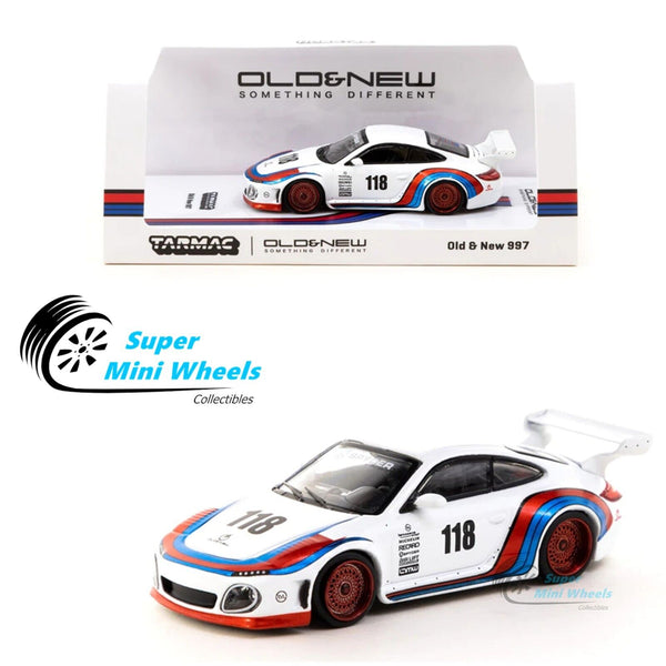 Tarmac Works Old & New Porsche 997 White #118 HOBBY64