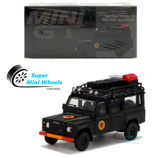 Mini GT 1:64 Land Rover Defender 110 Black Badan Intelijen Negara Indonesia #158