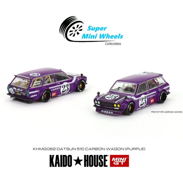 Mini GT x Kaido House 1:64 Datsun KAIDO 510 Wagon CARBON FIBER V1 Purple KHMG062