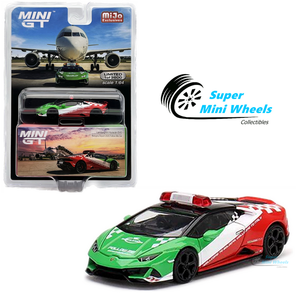 Mini GT 1:64 Lamborghini Huracan EVO Bologna Airport 2020 Follow-Me Car #193