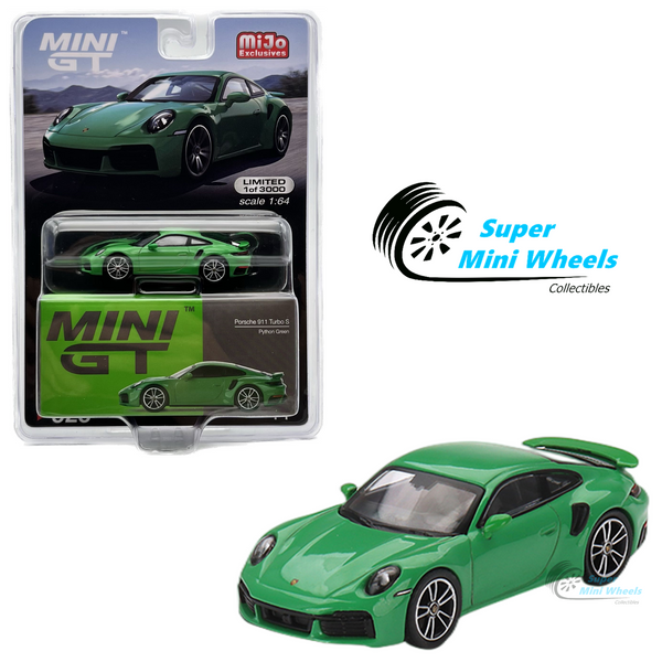 Mini GT 1:64 Porsche 911 Turbo S Python Green #525