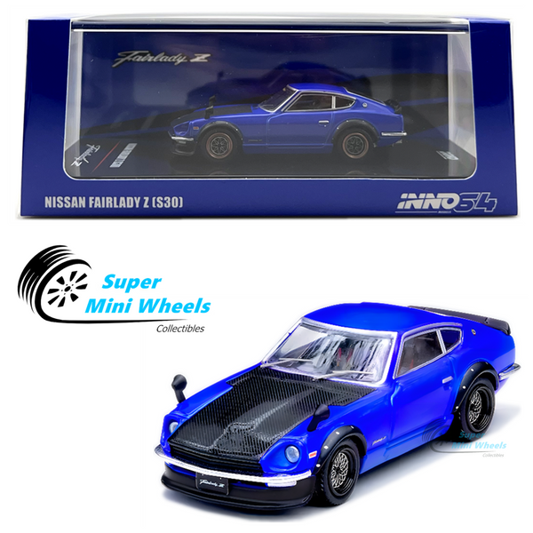 INNO64 1:64 Nissan Fairlady Z (S30) Blue With Caron Bonnet