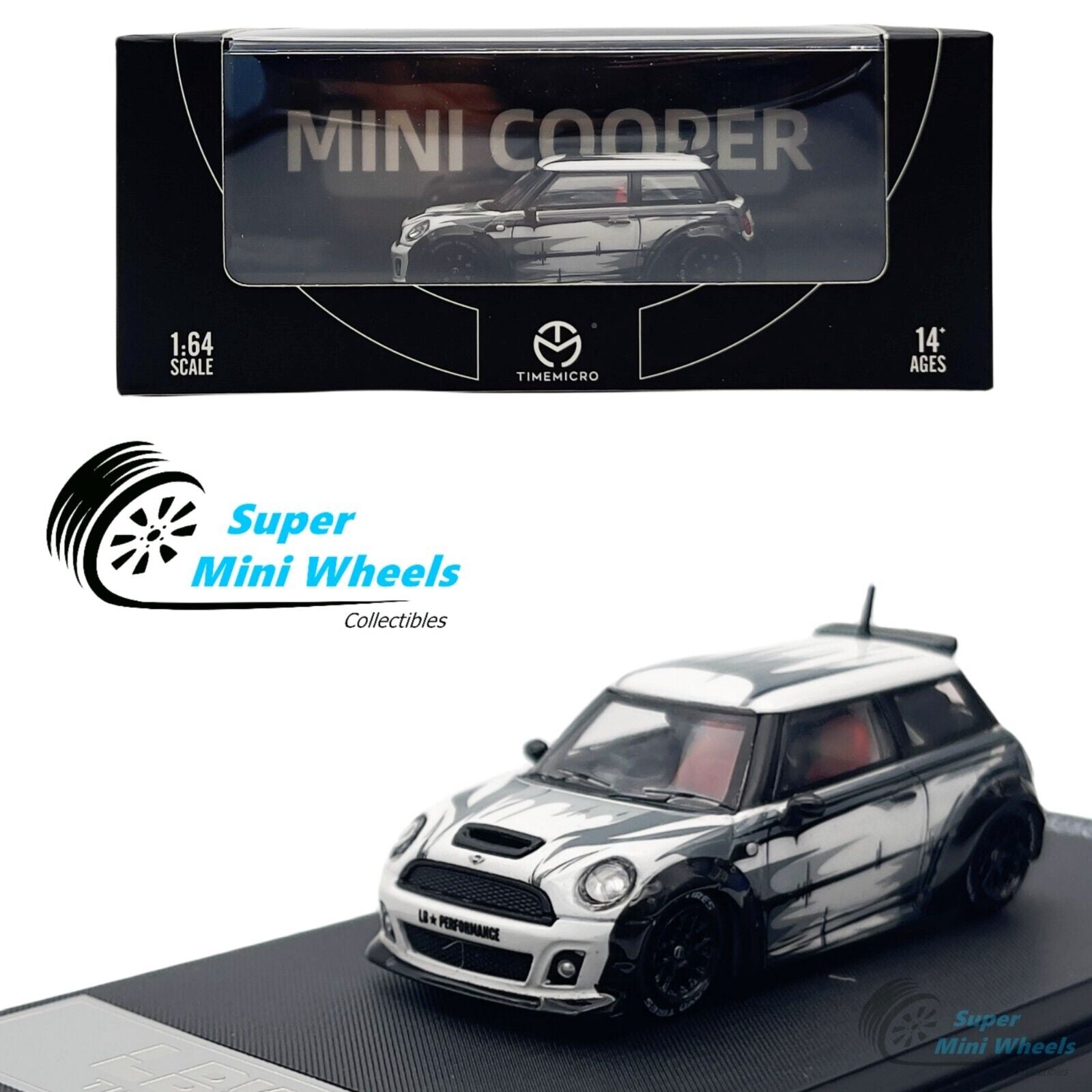 Time Micro 1:64 LBWK Mini Cooper (Comic White) Diecast Model Car ...