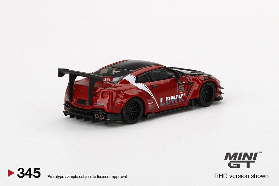 Mini GT 1:64 LB WORKS Nissan GT-R R35 Type 2 Rear Wing Ver 3 Red LBWK ...