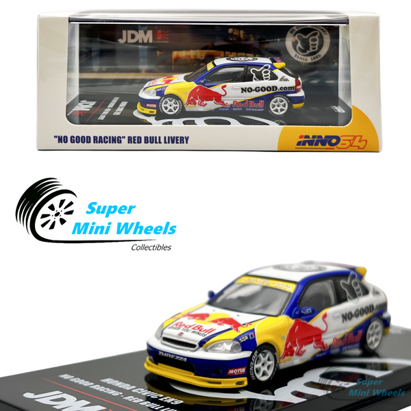 INNO64 1:64 Honda Civic EK9 No Good Racing - Red Bull Livery