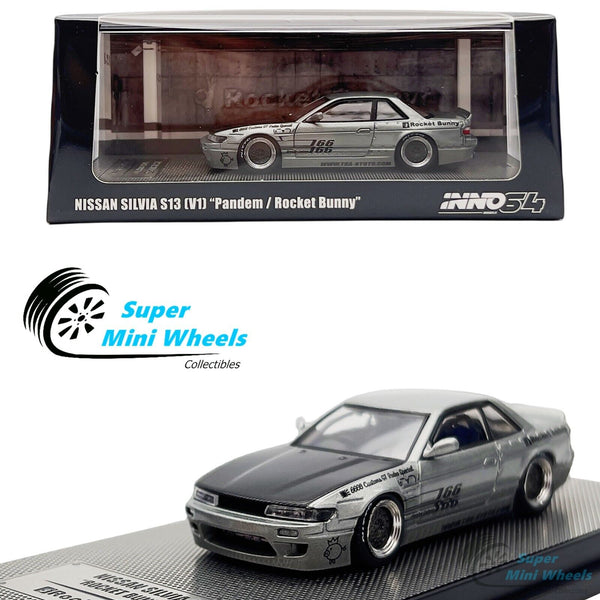 INNO64 1:64 Nissan Silvia S13 V1 Pandem Rocket Bunny Silver